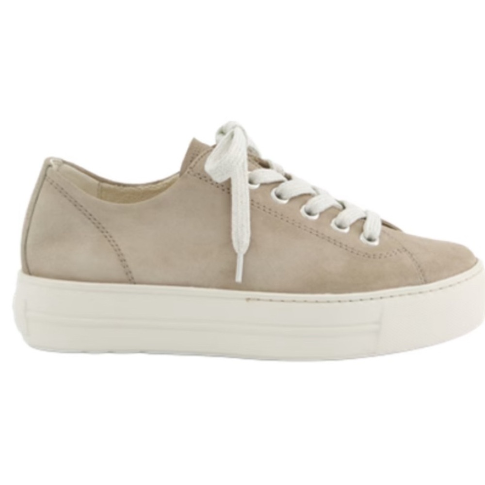 Lace Up Platform Sneakers. Soft khaki Gray suede leather US sizes